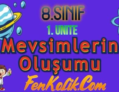 8.Sınıf 1.Ünite Mevsimlerin Oluşumu