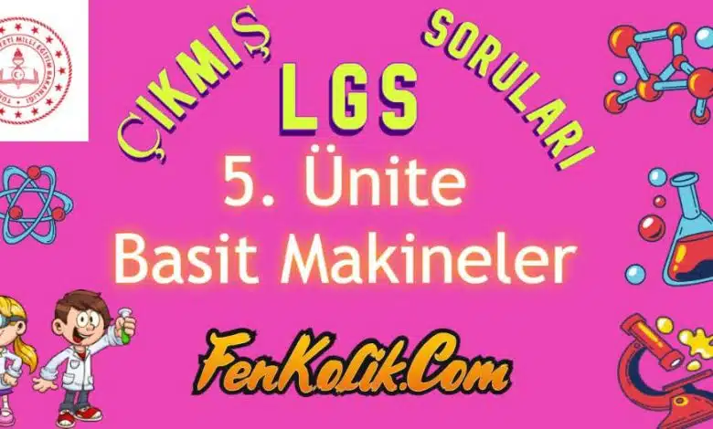5.Ünite Basit Makineler Çıkmış LGS Soruları