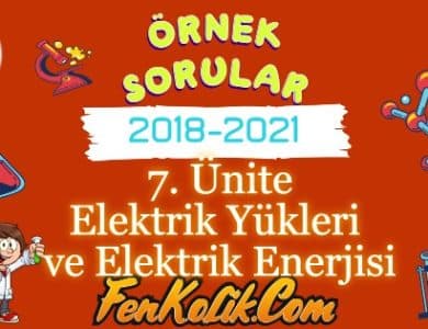7.Ünite Elektrik Yükleri ve Elektrik Enerjisi LGS Örnek Soruları