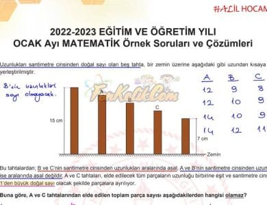 2023 Ocak Ayı Matematik Örnek Soruları Kağıt Dostu ve Çözümleri